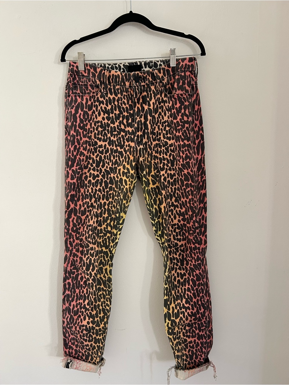 MOTHER High Waisted Looker Fray Ankle Skinny Jeans In Pink Horizon Size 29 - Picture 4 of 12